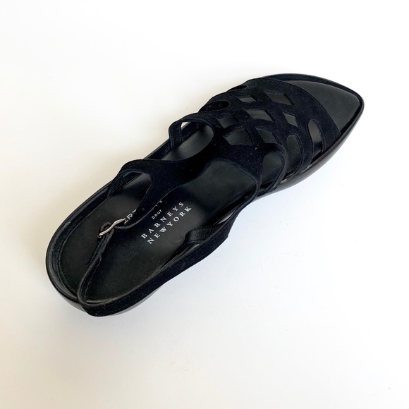 ROBERT CLERGERIE Black Suede Platform Sandals